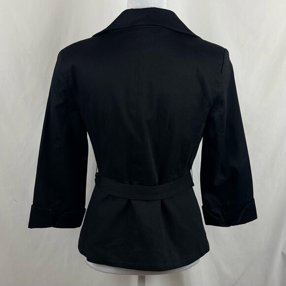 Sandro Black Neutral Minimalist Academia Belted Jacket NWT Size S - Picture 5 of 13